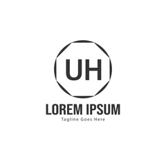 UH Letter Logo Design. Creative Modern UH Letters Icon Illustration