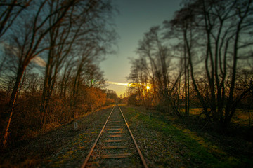 Gleise im Abendrot
