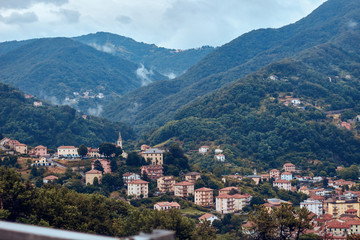 Fototapeta na wymiar panorama of the town in mountains