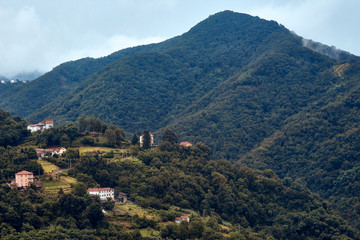 Fototapeta na wymiar view of the village in mountains