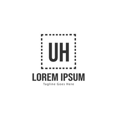 UH Letter Logo Design. Creative Modern UH Letters Icon Illustration