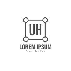 UH Letter Logo Design. Creative Modern UH Letters Icon Illustration