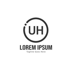 UH Letter Logo Design. Creative Modern UH Letters Icon Illustration