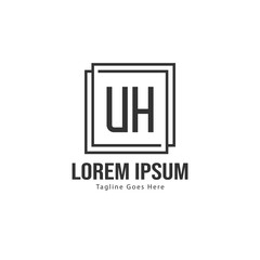 UH Letter Logo Design. Creative Modern UH Letters Icon Illustration