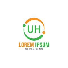 UH Letter Logo Design. Creative Modern UH Letters Icon Illustration