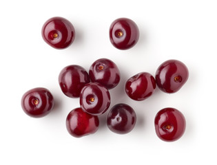 fresh red sour cherries