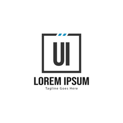 UI Letter Logo Design. Creative Modern UI Letters Icon Illustration