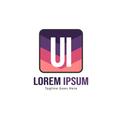 UI Letter Logo Design. Creative Modern UI Letters Icon Illustration