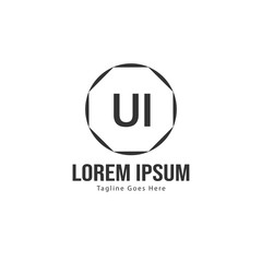 UI Letter Logo Design. Creative Modern UI Letters Icon Illustration