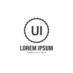 UI Letter Logo Design. Creative Modern UI Letters Icon Illustration
