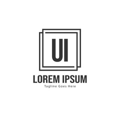 UI Letter Logo Design. Creative Modern UI Letters Icon Illustration