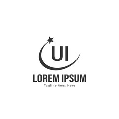 UI Letter Logo Design. Creative Modern UI Letters Icon Illustration