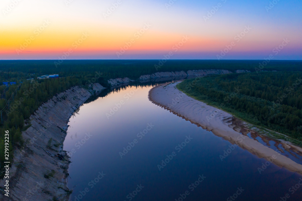 Sticker sunset over the North river