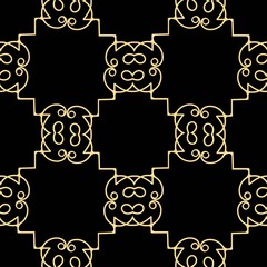 Vintage modern art deco abstract geometric seamless golden pattern. Print for textile, wallpaper, wrapping.