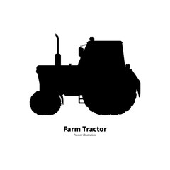 Black silhouette agricultural farm tractor © zhenyakot