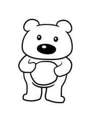 Obraz na płótnie Canvas bär stehender süßer kleiner teddy bärchen kuscheltier grizzly spielzeug baby kind niedlich clipart comic cartoon design