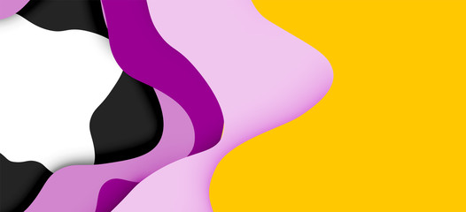 Abstract cut out abstract waves for web design. Color geometric pattern. Vector abstract geometric dynamic pattern frame