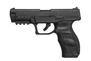 Black gun pistol isolated on white
