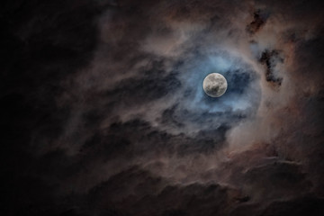 Obraz na płótnie Canvas Full moon black background backdrop detail surface
