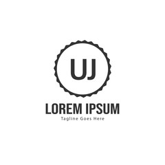 UJ Letter Logo Design. Creative Modern UJ Letters Icon Illustration