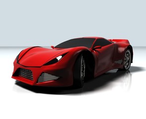 Plakat Modern red sports car ,3d ,render.