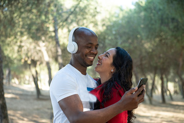 Hispanic and Black interracial couple