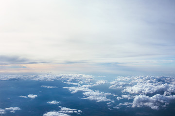 beautiful amazing view to the sky from the aircraft