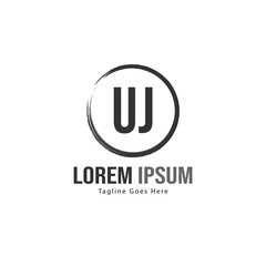 UJ Letter Logo Design. Creative Modern UJ Letters Icon Illustration