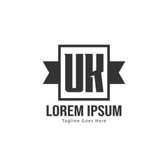 UK Letter Logo Design. Creative Modern UK Letters Icon Illustration