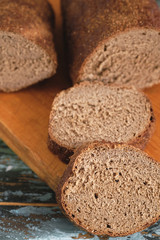 Rye sliced bread on the table