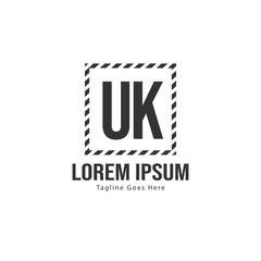 UK Letter Logo Design. Creative Modern UK Letters Icon Illustration