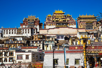 Songzanlin Monastery, also known as Guihua Monastery located near Shangri -La County, at the foot of Foping Mountain.