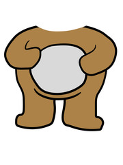 bär körper ohne kopf stehender süßer kleiner teddy bärchen kuscheltier grizzly spielzeug baby kind niedlich clipart comic cartoon design