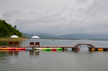 Fototapeta na wymiar Srinakarin dam at Kanchanaburi province, thailand