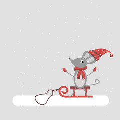 Print.New Year. New Year 2020 and Christmas tree on background. Year of the rat or mouse. greeting card, concept of the new year.
