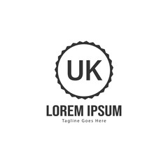 UK Letter Logo Design. Creative Modern UK Letters Icon Illustration