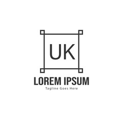 UK Letter Logo Design. Creative Modern UK Letters Icon Illustration