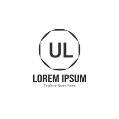 UL Letter Logo Design. Creative Modern UL Letters Icon Illustration