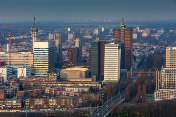 Fototapeta na wymiar aerial view on the Beatrixkwartier area in The Hague
