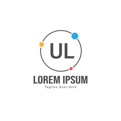 UL Letter Logo Design. Creative Modern UL Letters Icon Illustration