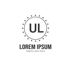 UL Letter Logo Design. Creative Modern UL Letters Icon Illustration