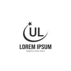 UL Letter Logo Design. Creative Modern UL Letters Icon Illustration