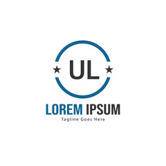 Obraz premium UL Letter Logo Design. Creative Modern UL Letters Icon Illustration
