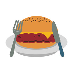 Tasty barbecue grilled food cartoon