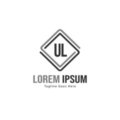 UL Letter Logo Design. Creative Modern UL Letters Icon Illustration
