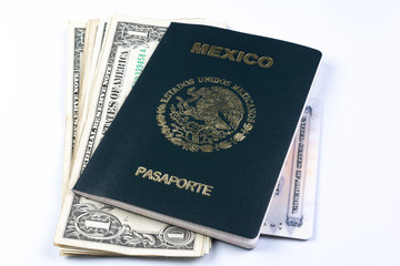 Mexican passport and some dollars