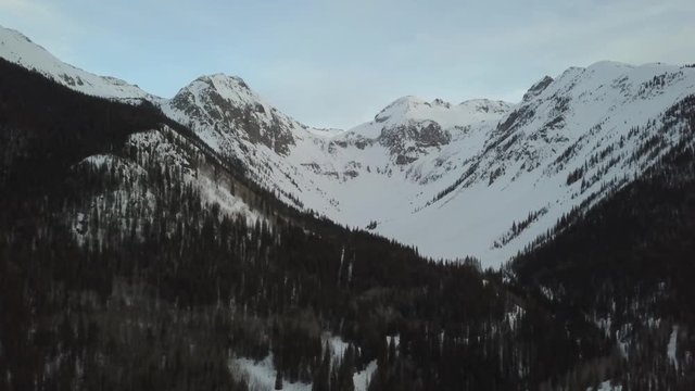 Snowy mountain peaks outside of silverton colorado