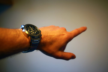 Male hand pointing