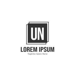 UN Letter Logo Design. Creative Modern UN Letters Icon Illustration