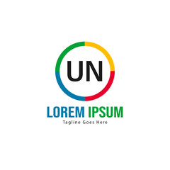 UN Letter Logo Design. Creative Modern UN Letters Icon Illustration